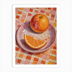 Orange On Plate Art Print