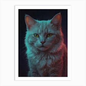 Cat In The Dark 6 Art Print