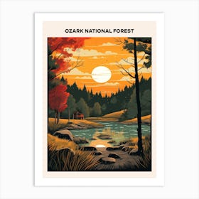 Ozark National Forest Midcentury Travel Poster Art Print