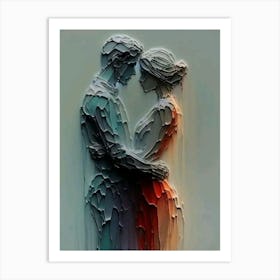 Couple Hugging Art Print