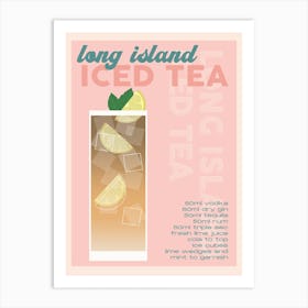 Pink Long Island Iced Tea Cocktail Art Print