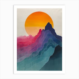 Sunset Over The Mountains 3 Art Print