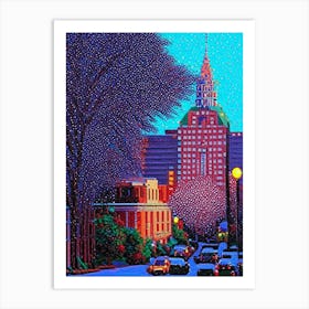 New Haven, City Us  Pointillism Art Print