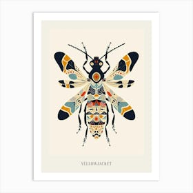 Colourful Insect Illustration Yellowjacket 15 Poster Art Print