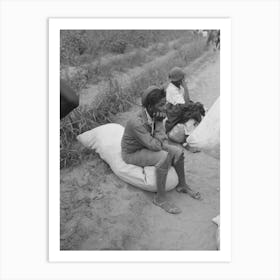 Cotton Pickers Resting On Bag, Lake Dick Project, Arkansas By Russell Lee Art Print
