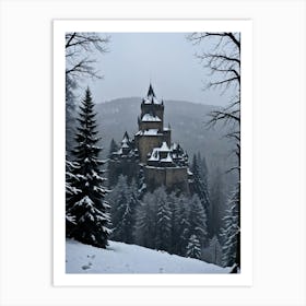 Castle In The Snow Dark Towers of the Romanian Wilds Art Print