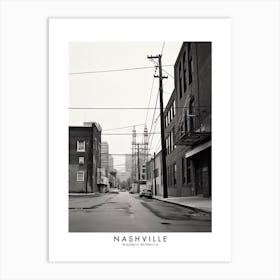 Poster Of Nashville, Black And White Analogue Photograph 1 Art Print
