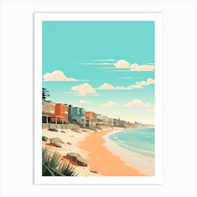 Abstract Illustration Of St Kilda Beach Australia Orange Hues 2 Art Print