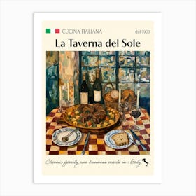 La Taverna Del Sole Trattoria Italian Poster Food Kitchen Art Print