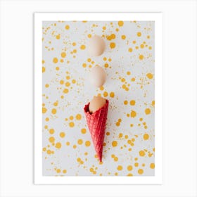 Ice Cream Cone With Eggs Art Print