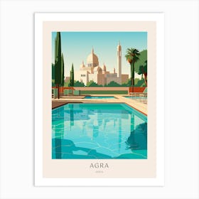 Agra, India 1 Midcentury Modern Pool Poster Art Print