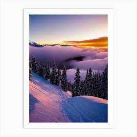 Valle Nevado, Chile Sunrise Skiing Poster Art Print