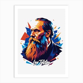 Leo Tolstoy 02 Portrait WPAP Pop Art Art Print