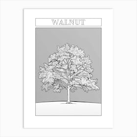 Walnut Tree Minimalistic Drawing 1 Poster Art Print