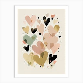 Pastel Hearts Art Print