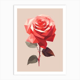 Polygonal Rose 6 Art Print