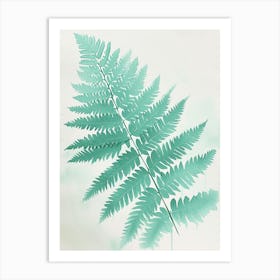 Green Ink Painting Of A Blue Star Fern 3 Art Print