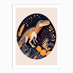 Kritosaurus Terrazzo Style Dinosaur Art Print