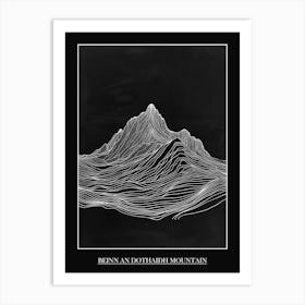 Beinn An Dothaidh Mountain Line Drawing 3 Poster Art Print