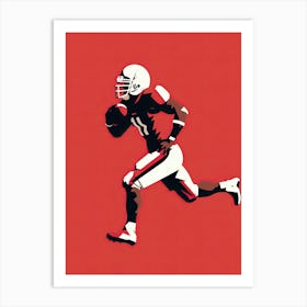 American Football Player Running With The Ball Art Print