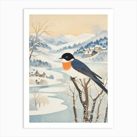 Winter Bird Painting Barn Swallow 2 Art Print