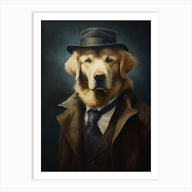 Gangster Dog Golden Retriever Poster