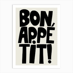 Bon Appetit Beige Art Print