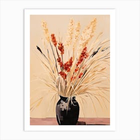 Bouquet Of Ornamental Grasses Flowers, Autumn Fall Florals Painting 0 Art Print