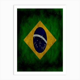 Brazil Flag Texture Art Print