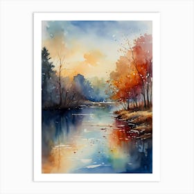 Watercolor Of A River 11 Art Print