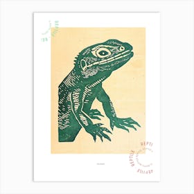 Iguana Bold Block 9 Poster Art Print