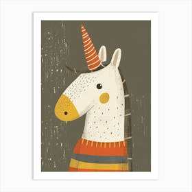 Unicorn In A Knitted Jumper Muted Pastels 2 Art Print