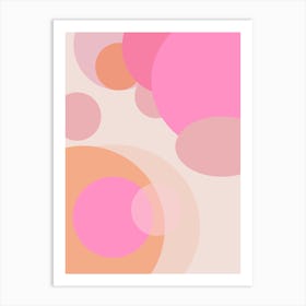 Pastel Pink And Orange Abstract Art Print