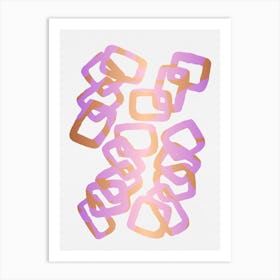 Lavender Gold Rectangle Chain Art Print