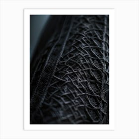 An Up Close View Of An Intricate Lace Texture Detailing The Fine Mesh Of Interwoven Fibers Contras Art Print