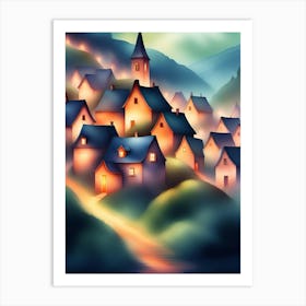 Night In The Village Art Print