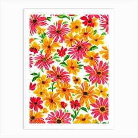 Rudbeckia Floral Print Warm Tones 2 Flower Art Print