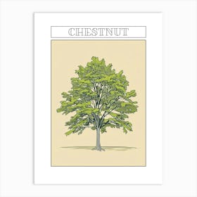 Chestnut Tree Minimalistic Drawing 4 Poster Art Print