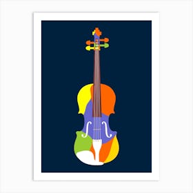 Violin Colorful Pop Art Art Print