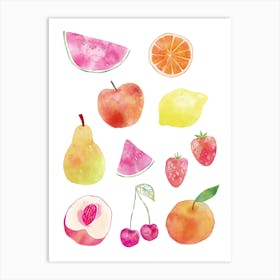 Watercolor Fruit Art Print