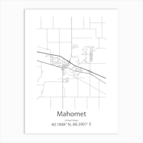 Mahomet,United States Minimalist Map Affiche