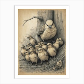 Family Of Birds 2 Art Print