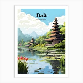 Bali Indonesia Tropical Modern Travel Illustration Art Print