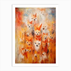 Foxes Abstract Expressionism 1 Art Print