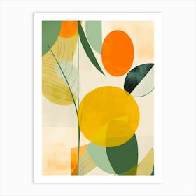 Abstract Painting leaves and fruits Art Print