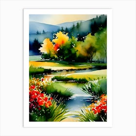 Landscape Watercolor Painting 3 Art Print