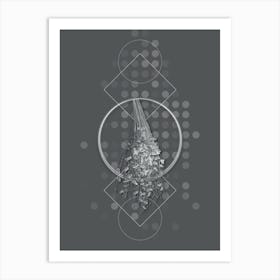 Vintage Normal Spadice of the Palm Botanical with Line Motif and Dot Pattern in Ghost Gray n.0114 Art Print