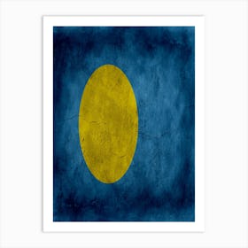 Palau Flag Texture Art Print