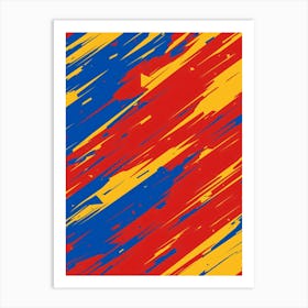 Abstract red yellow blue Art Print