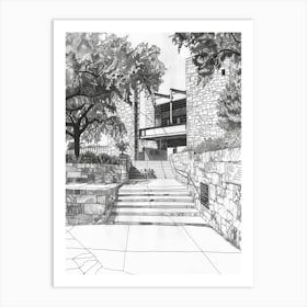 The Bullock Texas State History Museum Austin Texas Black And White Drawing 1 Art Print